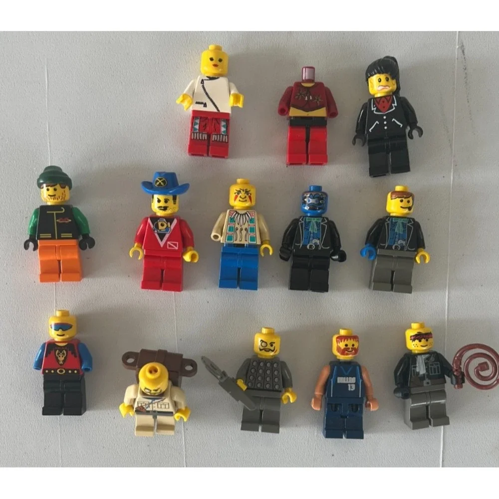 Lot of 13 Used LEGO Minifigures Mixed Western Sports Cowboy NBA Incomplete